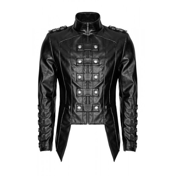 Men Gothic Heavy Fashion Jacket Pu Leather Militar